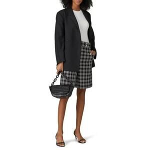 Veronica Beard Saira Check Culotte Shorts High Rise Preppy Goth